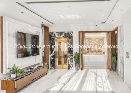 The Calm Charm of a Simple Marble Temple Design for Home 
